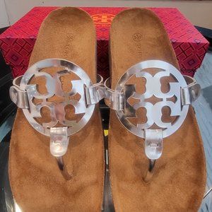 Tory Burch Miller Cloud Silver Size 9
